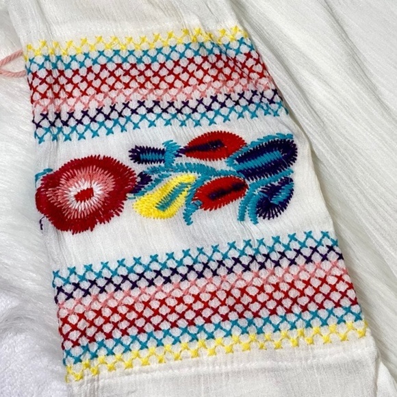 Floral Embroidered Dress Tassels Maxi Kaftan Linen Colorful Boho - Picture 14 of 14